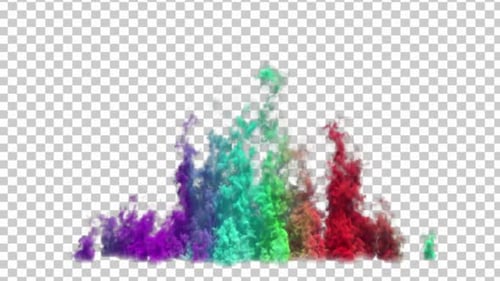Vibrant Fluid Smoke Plumes Ascending Color Burst Animation