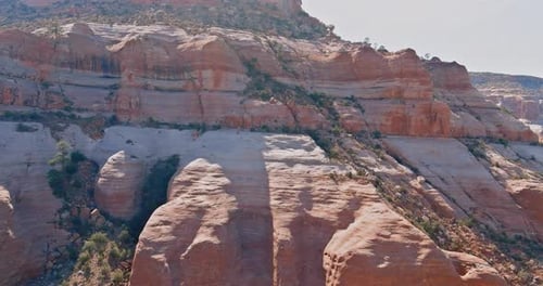Travel scene of activities in Canyon Arizona USA with mountain desert landscape landmark.