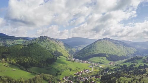 Aerial Green Spring Country