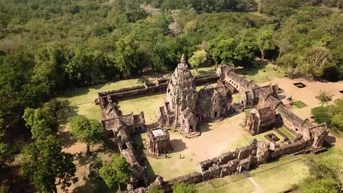 Phanom Rung Historical Park Aerial View in Buriram Thailand