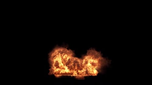 Realistic Fire Burst Effect Animation with Alpha Channel