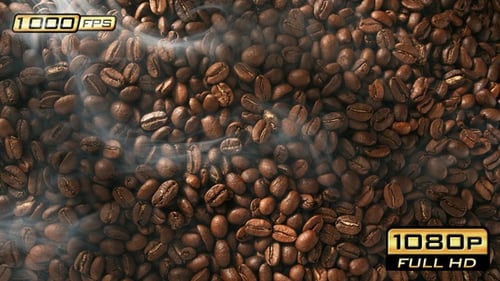 Directly Above View of Smoking Coffee Beans