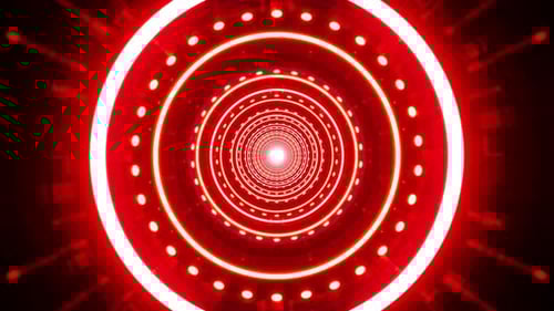 Red Circle Dot Lights Tunnel
