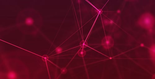 Abstract Red Glowing Network Lines Technology Background Loop