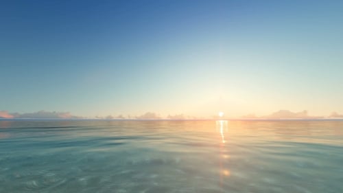 Beautiful Sunset at the Beach 3D Render