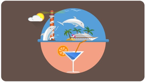 Flat Design Travel and Vacation Icon Animation