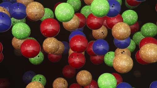 Vibrant Bowling Balls Falling Seamless Loop