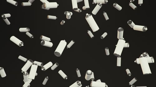 Falling White Spray Cans Background Animation