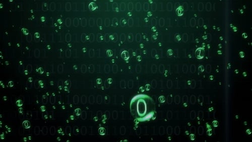 Der Binärcode in den Bubbles steigt