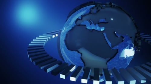 Digital Blue Shinny Globe of Earth