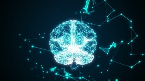 Futuristic Digital Brain and Neural Network Animation