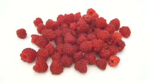 Raspberries on White Background