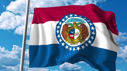 Waving Missouri State Flag Animation
