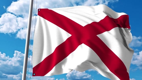 Realistic Waving Alabama State Flag Animation