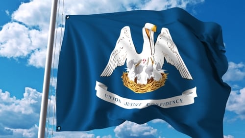 Realistic Waving Louisiana State Flag Animation