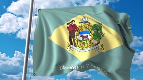 Waving Flag of Delaware