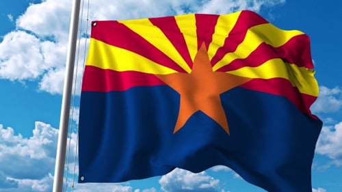 Realistic Arizona State Flag Waving Animation