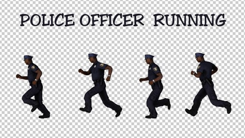 Male Police Officer Running
