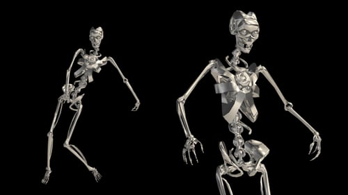 Metallic Dancing Skeleton 3D Animation