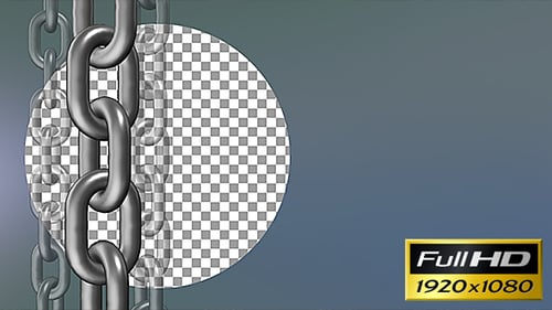 Animated Metallic Chains Loop with Alpha Channel