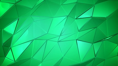 Green Crystals Poly Abstract Animation Background