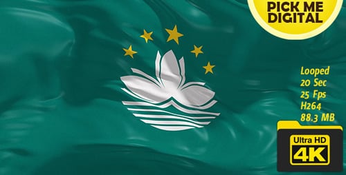 Macau Flag Waving with Realistic Fabric Animation