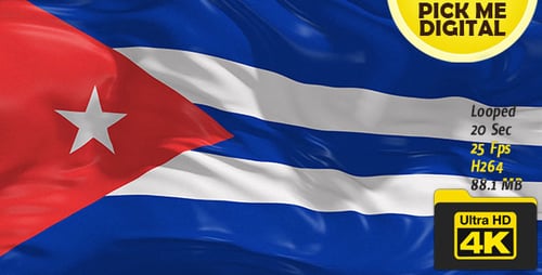Realistic Waving Cuban Flag Seamless Loop