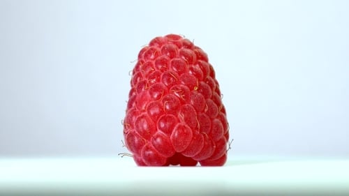 Close Up of a Single Red Raspberry