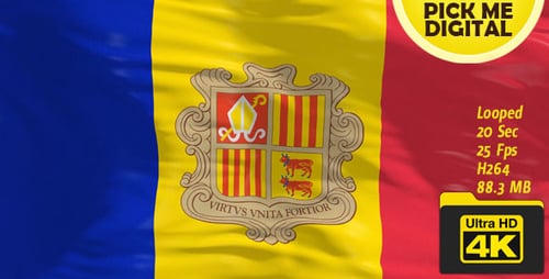 Realistic Waving Andorra National Flag Animation for Presentations