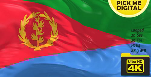 Eritrea National Flag Waving Loop Background