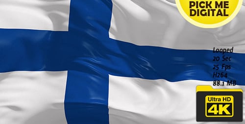 Seamless Looping Waving Finland Flag Animation