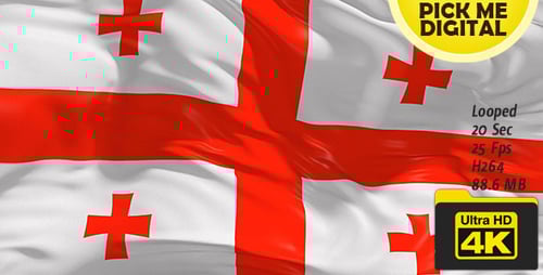 Realistic Waving Georgia National Flag Seamless Loop