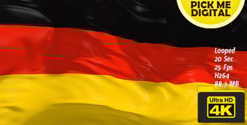 Realistic Waving German Flag Background