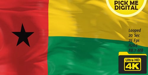 Realistic Waving Guinea-Bissau Flag Animation