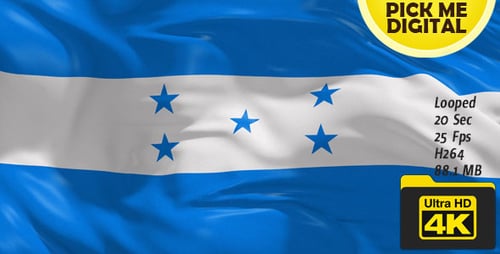 Realistic Waving Honduras National Flag Seamless Loop
