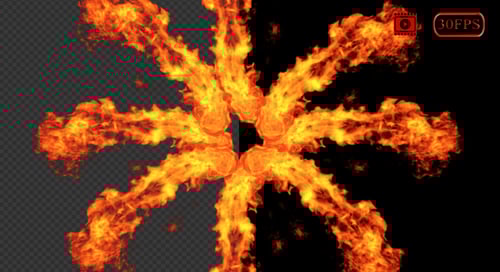 Dynamic Fire Explosion Reveal Transition with Alpha Channel