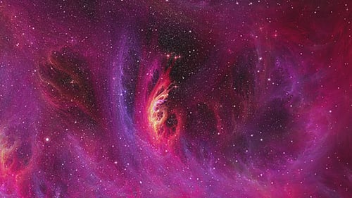 Animated Vibrant Pink and Purple Nebula Space Background Loop