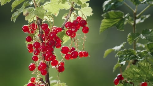 Lush Bunches of Ripe Red Currant Berries