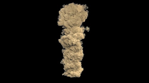 Realistic Rising Smoke Dust Plume Alpha Channel