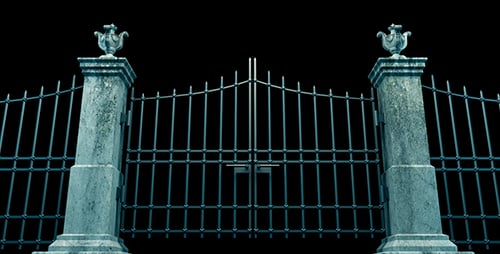 Stone Column And Metal Gates
