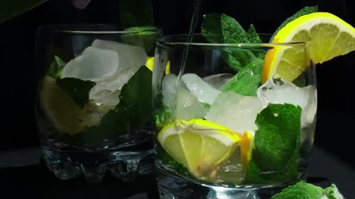 Refreshing Mojito Ingredients Prepared in Glass