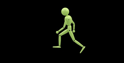 Light Green Running Mannequin Loop with Alpha Channel