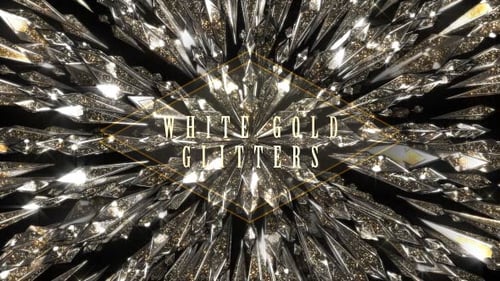 Golden Glittering Diamond Crystal Abstract Loop Background