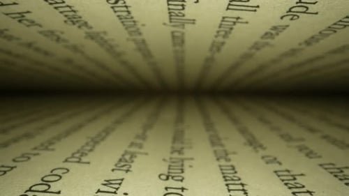 Inside a Book with Close-Up Camera Movement