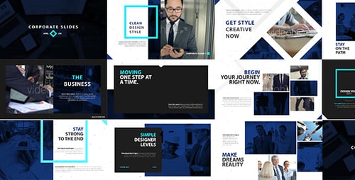 Modern Corporate Business Slides Presentation with Geometric Accents