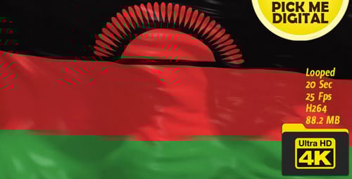 Waving Malawi Flag Loop