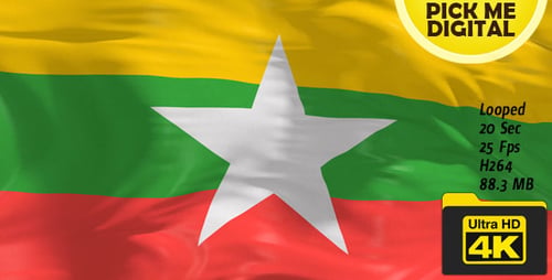 Flagge von Myanmar 4K