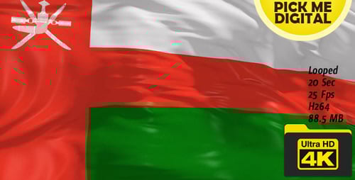 Realistic Waving Oman National Flag Loop Animation