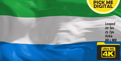 Sierra Leone Flag Waving Loop