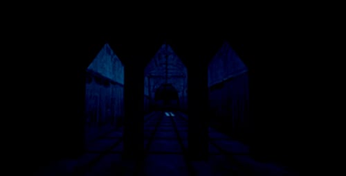 Animated Journey Through a Dark Arched Tunnel